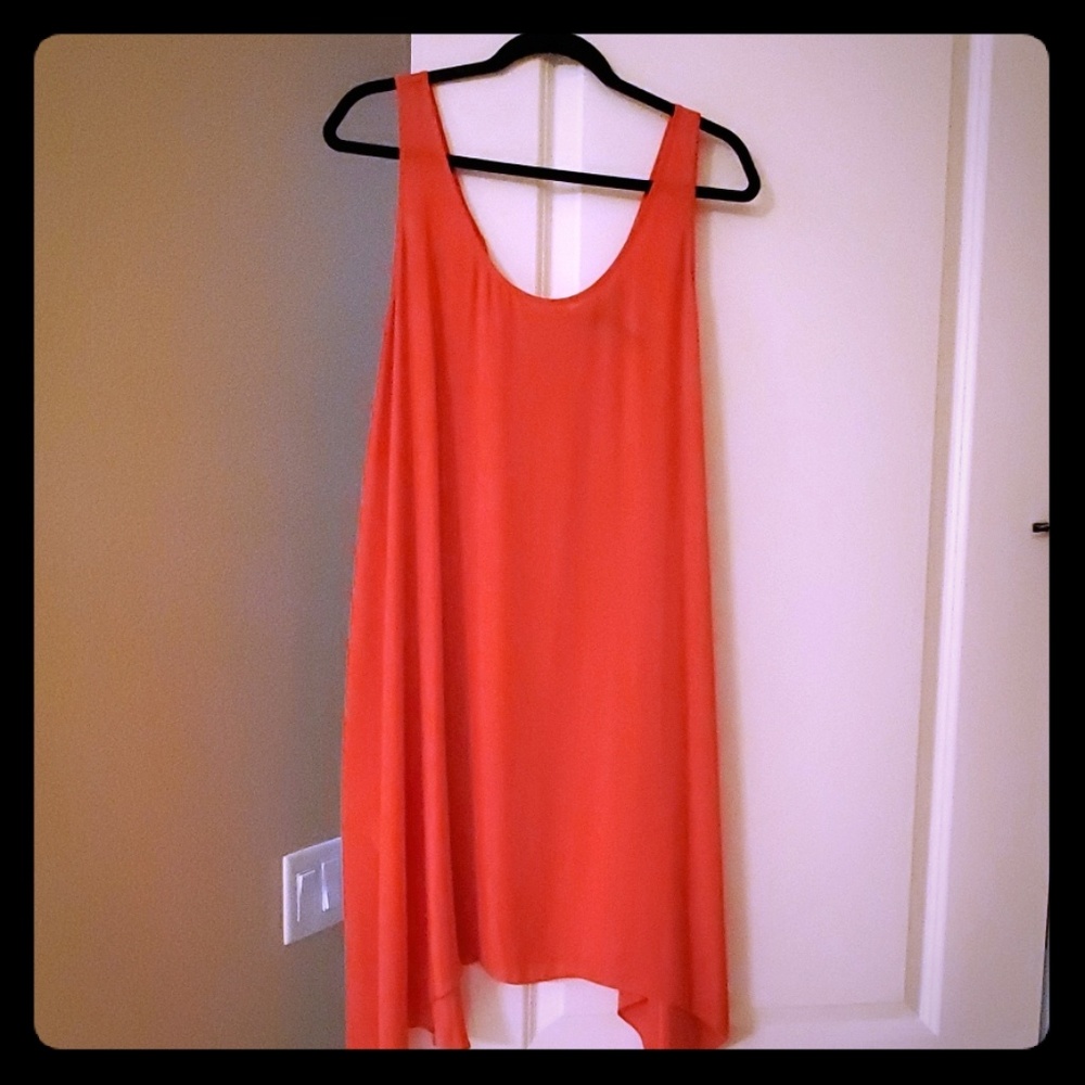 BCBGMaxAzria Poppy color asymmetrical dress
